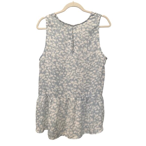 Banana Republic Factory Sleeveless Peplum Top Medium Abstract Flowy Careerwear - Picture 2 of 8